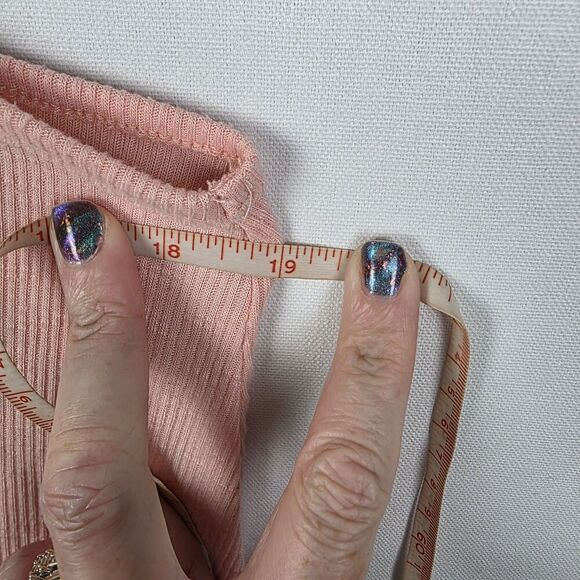 Free People Tank Top Pink Sleeveless Ribbed Racerback Size Large Casual Normcore - Picture 5 of 6